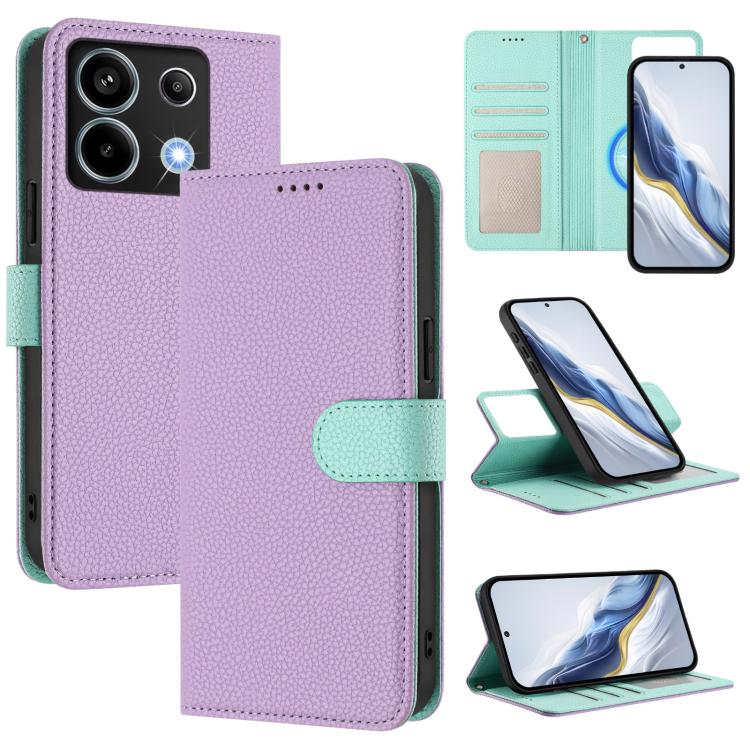 Detachable Litchi Texture Magnetic Vegan Leather Phone Case, For Redmi 13C Global / Poco C65 / M6 5G, For Redmi Note 13 4G Global, For Redmi Note 13 Pro 5G Global / Poco X6, For Redmi Note 13 5G Global, For Redmi Note 13 Pro+