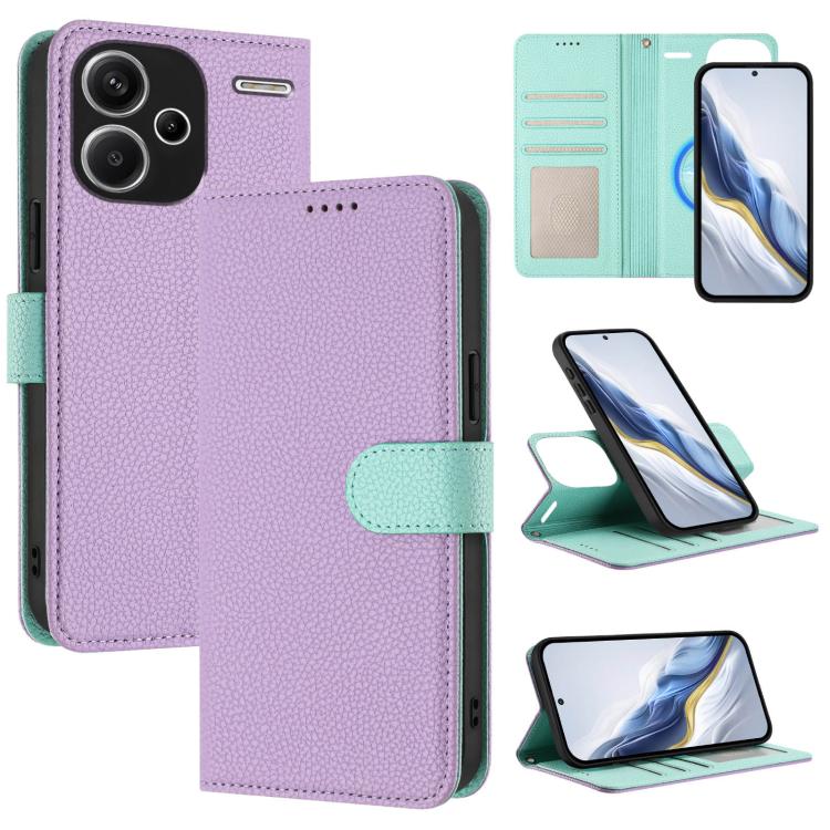 Detachable Litchi Texture Magnetic Vegan Leather Phone Case, For Redmi 13C Global / Poco C65 / M6 5G, For Redmi Note 13 4G Global, For Redmi Note 13 Pro 5G Global / Poco X6, For Redmi Note 13 5G Global, For Redmi Note 13 Pro+