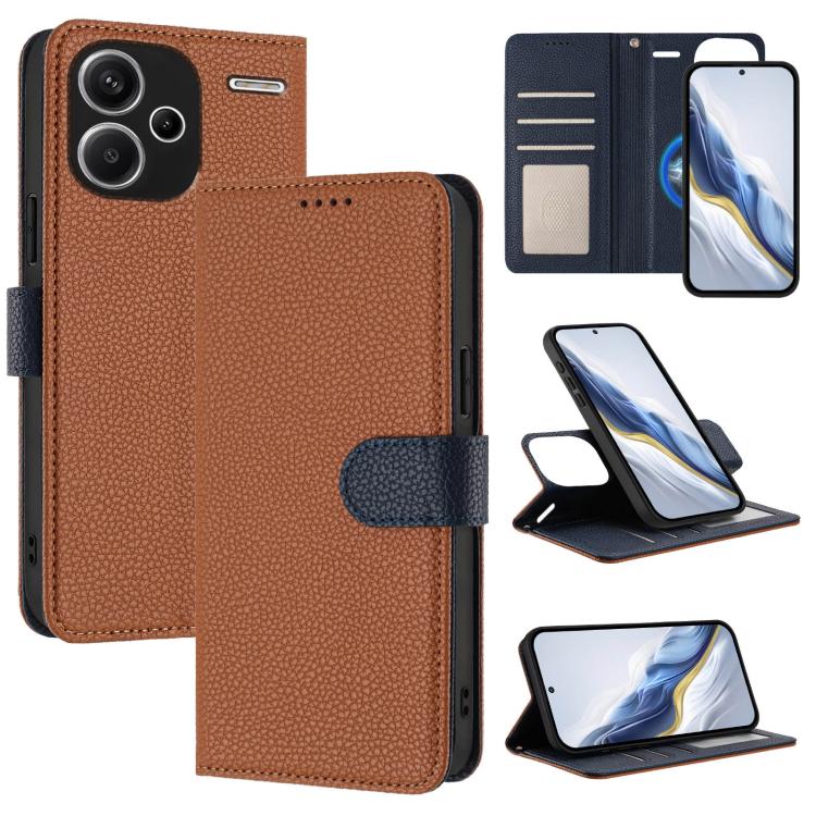 Detachable Litchi Texture Magnetic Vegan Leather Phone Case, For Redmi 13C Global / Poco C65 / M6 5G, For Redmi Note 13 4G Global, For Redmi Note 13 Pro 5G Global / Poco X6, For Redmi Note 13 5G Global, For Redmi Note 13 Pro+