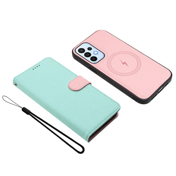 Detachable Litchi Texture Magnetic Vegan Leather Phone Case, For Samsung Galaxy A32 5G