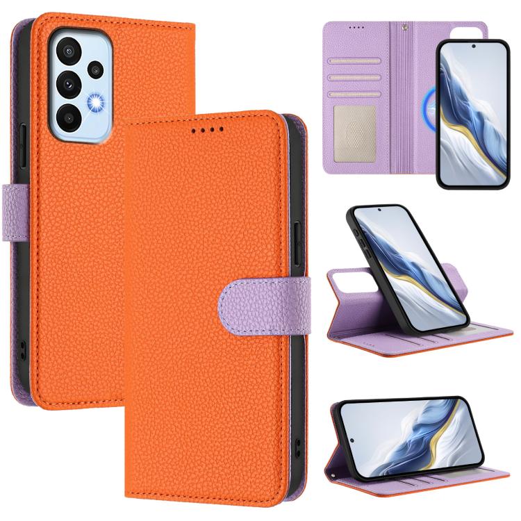 Detachable Litchi Texture Magnetic Vegan Leather Phone Case, For Samsung Galaxy A32 5G