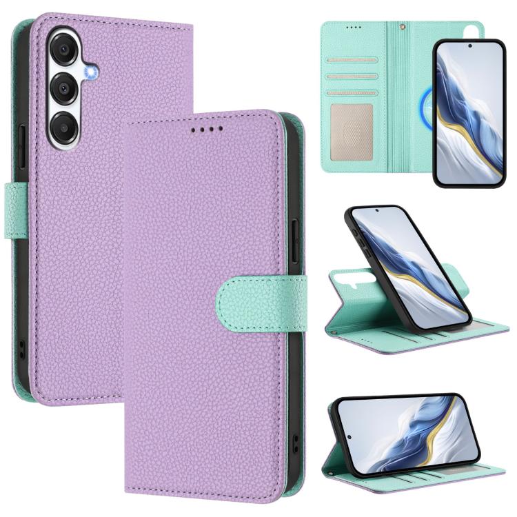 Detachable Litchi Texture Magnetic Vegan Leather Phone Case, For Samsung Galaxy A15 5G / 4G, For Samsung Galaxy A55 5G, For Samsung Galaxy A35 5G, For Samsung Galaxy A05, For Samsung Galaxy A05s, For Samsung Galaxy A24 5G / 4G                          ...
