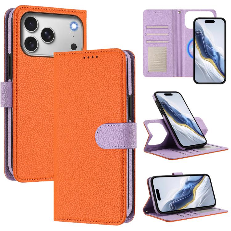 Detachable Litchi Texture Magnetic Side-Patch Vegan Leather Phone Case, For iPhone 18 Pro / 17 Pro, For iPhone 18 Pro Max / 17 Pro Max, For iPhone 17, For iPhone Air, For iPhone 16 Pro Max, For iPhone 16 Pro, For iPhone 16 Plus, For iPhone 16