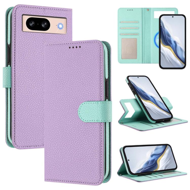 Detachable Litchi Texture Magnetic Side-Patch Vegan Leather Phone Case, For Google Pixel 10 Pro XL, For Google Pixel 10 / 10 Pro, For Google Pixel 9 Pro XL, For Google Pixel 9 / 9 Pro, For Google Pixel 8 Pro, For Google Pixel 8