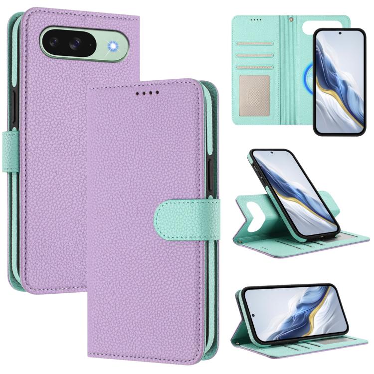 Detachable Litchi Texture Magnetic Side-Patch Vegan Leather Phone Case, For Google Pixel 10 Pro XL, For Google Pixel 10 / 10 Pro, For Google Pixel 9 Pro XL, For Google Pixel 9 / 9 Pro, For Google Pixel 8 Pro, For Google Pixel 8