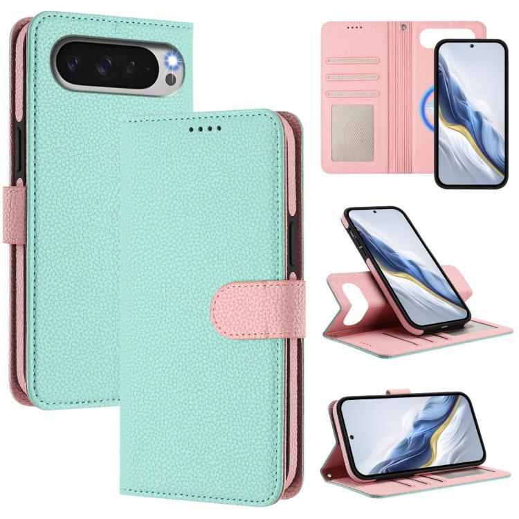 Detachable Litchi Texture Magnetic Side-Patch Vegan Leather Phone Case, For Google Pixel 10 Pro XL, For Google Pixel 10 / 10 Pro, For Google Pixel 9 Pro XL, For Google Pixel 9 / 9 Pro, For Google Pixel 8 Pro, For Google Pixel 8