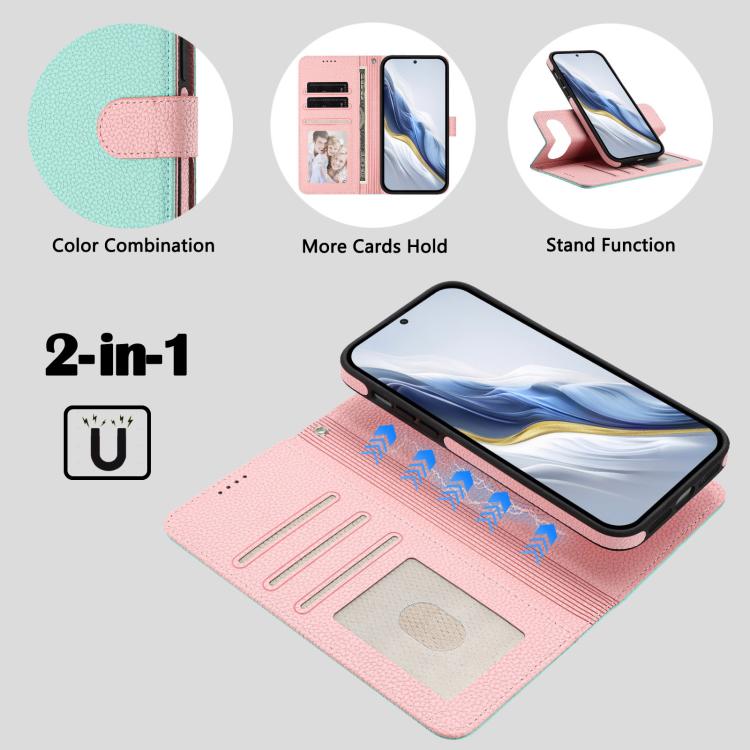Detachable Litchi Texture Magnetic Side-Patch Vegan Leather Phone Case, For Google Pixel 10 Pro XL, For Google Pixel 10 / 10 Pro, For Google Pixel 9 Pro XL, For Google Pixel 9 / 9 Pro, For Google Pixel 8 Pro, For Google Pixel 8