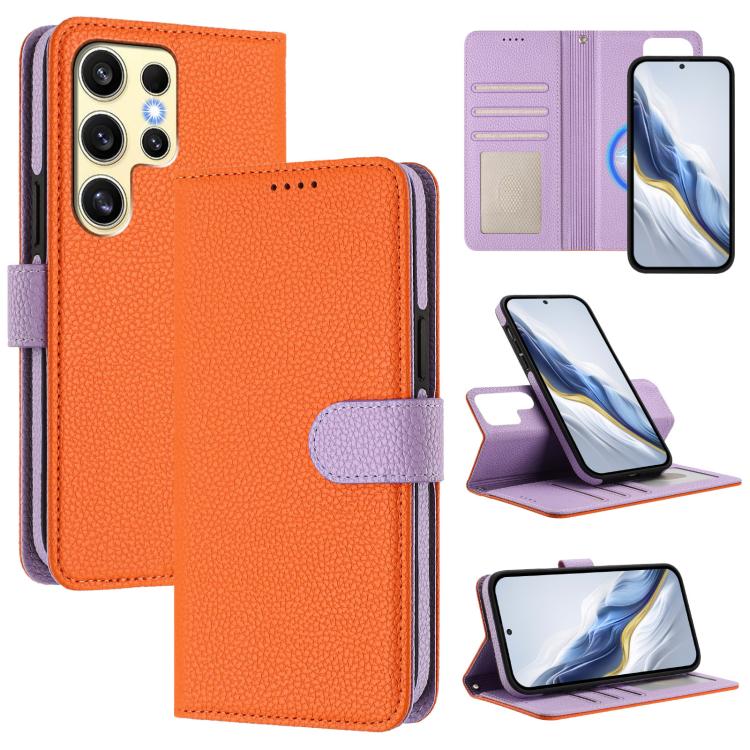 Detachable Litchi Texture Magnetic Side-Patch Vegan Leather Phone Case, For Samsung Galaxy S23 Ultra 5G, For Samsung Galaxy S23+ 5G, For Samsung Galaxy S23 5G, For Samsung Galaxy S22 Ultra 5G, For Samsung Galaxy S22+ 5G, For Samsung Galaxy S22 5G      ...