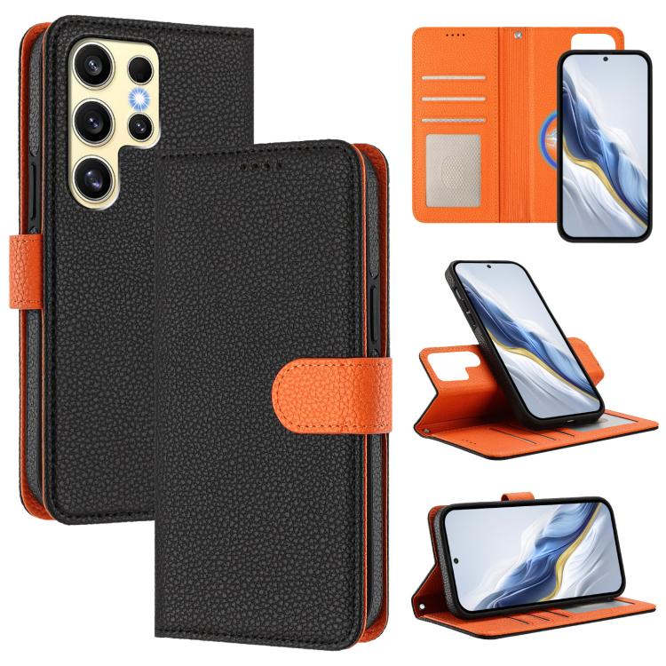 Detachable Litchi Texture Magnetic Side-Patch Vegan Leather Phone Case, For Samsung Galaxy S23 Ultra 5G, For Samsung Galaxy S23+ 5G, For Samsung Galaxy S23 5G, For Samsung Galaxy S22 Ultra 5G, For Samsung Galaxy S22+ 5G, For Samsung Galaxy S22 5G      ...