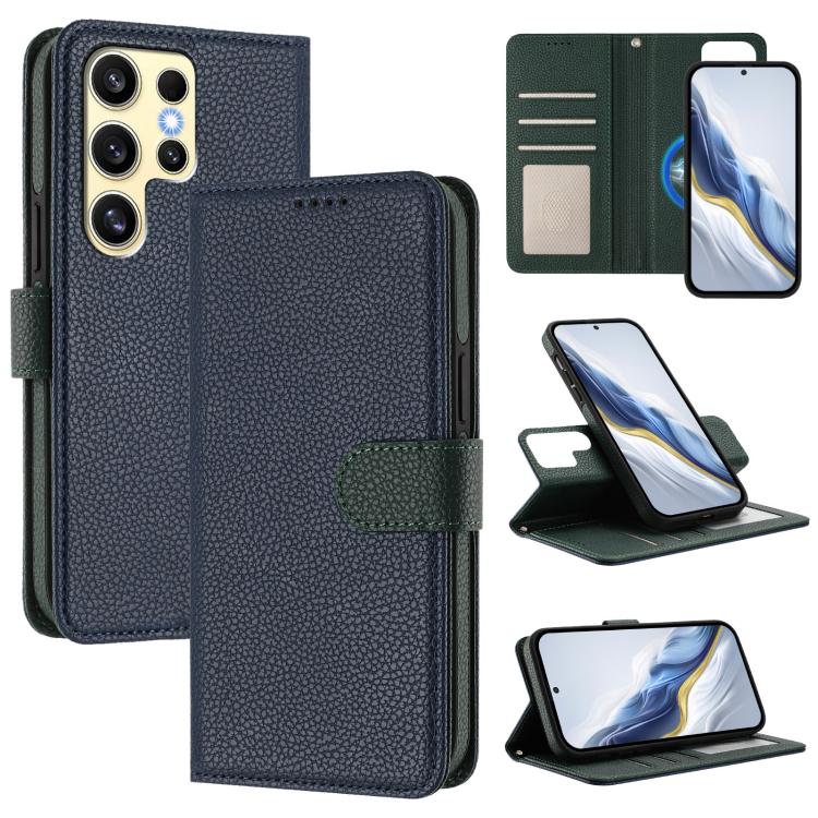 Detachable Litchi Texture Magnetic Side-Patch Vegan Leather Phone Case, For Samsung Galaxy S23 Ultra 5G, For Samsung Galaxy S23+ 5G, For Samsung Galaxy S23 5G, For Samsung Galaxy S22 Ultra 5G, For Samsung Galaxy S22+ 5G, For Samsung Galaxy S22 5G      ...