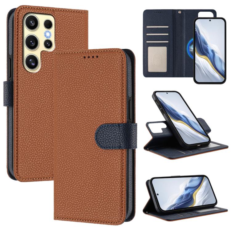 Detachable Litchi Texture Magnetic Side-Patch Vegan Leather Phone Case, For Samsung Galaxy S23 Ultra 5G, For Samsung Galaxy S23+ 5G, For Samsung Galaxy S23 5G, For Samsung Galaxy S22 Ultra 5G, For Samsung Galaxy S22+ 5G, For Samsung Galaxy S22 5G      ...