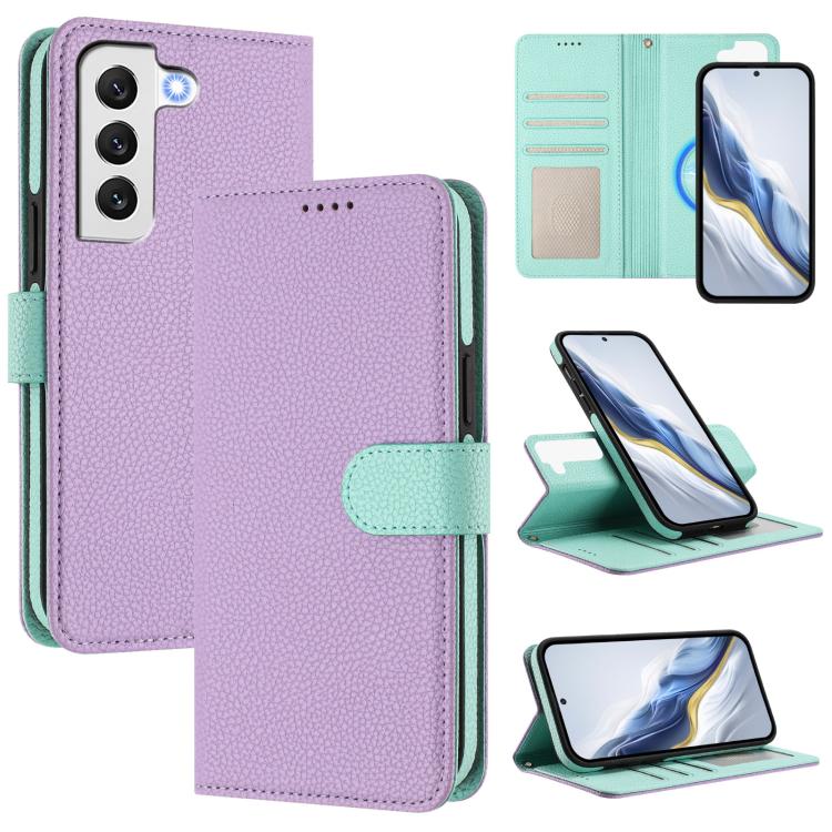 Detachable Litchi Texture Magnetic Side-Patch Vegan Leather Phone Case, For Samsung Galaxy S23 Ultra 5G, For Samsung Galaxy S23+ 5G, For Samsung Galaxy S23 5G, For Samsung Galaxy S22 Ultra 5G, For Samsung Galaxy S22+ 5G, For Samsung Galaxy S22 5G      ...