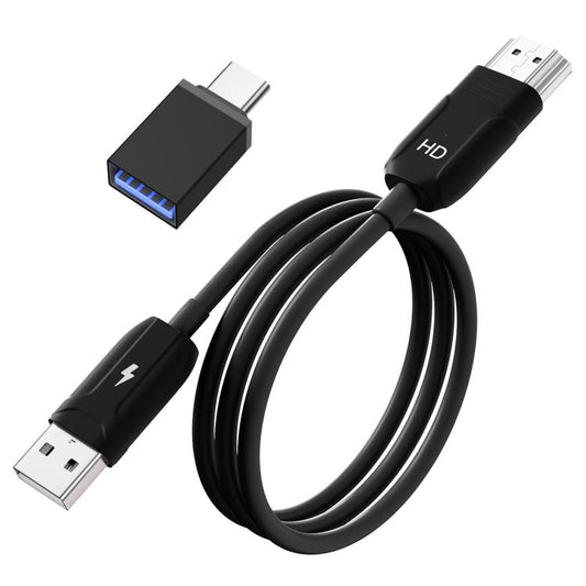 USB-A to HDMI HD Screen Mirroring Cable Wireless Screen Mirroring Converter Cable with Adapter, 70cm