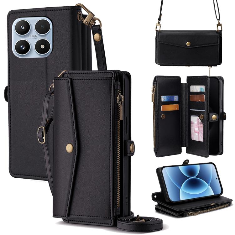 Zipper Wallet Side Buckle Crossbody Lanyard Leather Phone Case, For Xiaomi 17 Ultra, For Xiaomi 17 Pro Max, For Xiaomi 17 Pro, For Xiaomi 17