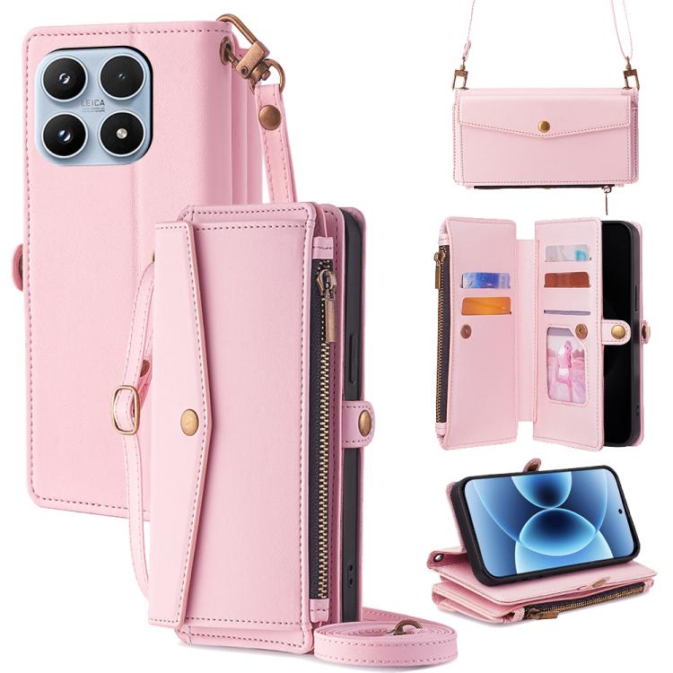 Zipper Wallet Side Buckle Crossbody Lanyard Leather Phone Case, For Xiaomi 17 Ultra, For Xiaomi 17 Pro Max, For Xiaomi 17 Pro, For Xiaomi 17