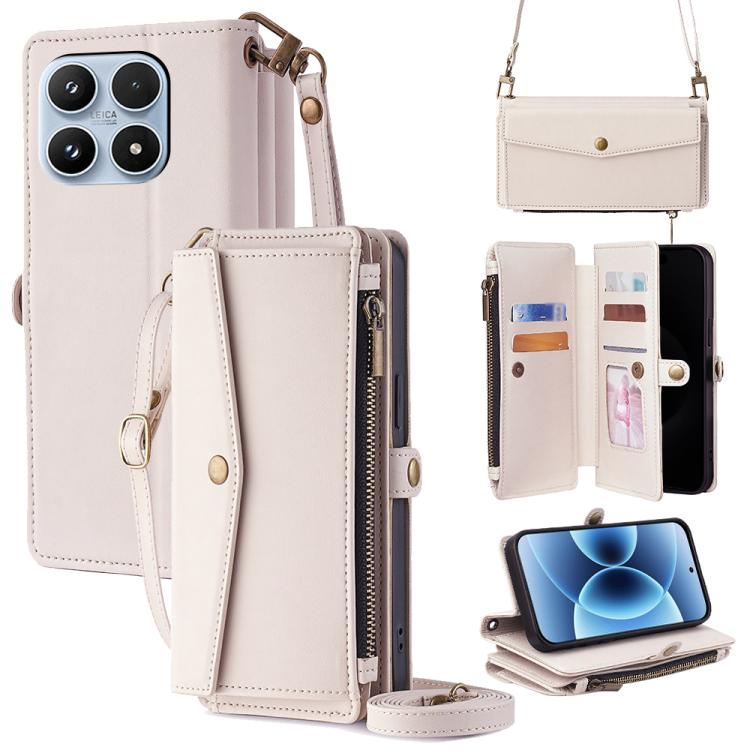 Zipper Wallet Side Buckle Crossbody Lanyard Leather Phone Case, For Xiaomi 17 Ultra, For Xiaomi 17 Pro Max, For Xiaomi 17 Pro, For Xiaomi 17