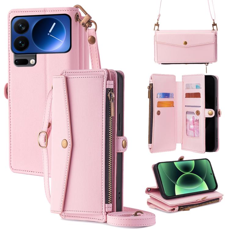 Zipper Wallet Side Buckle Crossbody Lanyard Leather Phone Case, For Xiaomi 17 Ultra, For Xiaomi 17 Pro Max, For Xiaomi 17 Pro, For Xiaomi 17