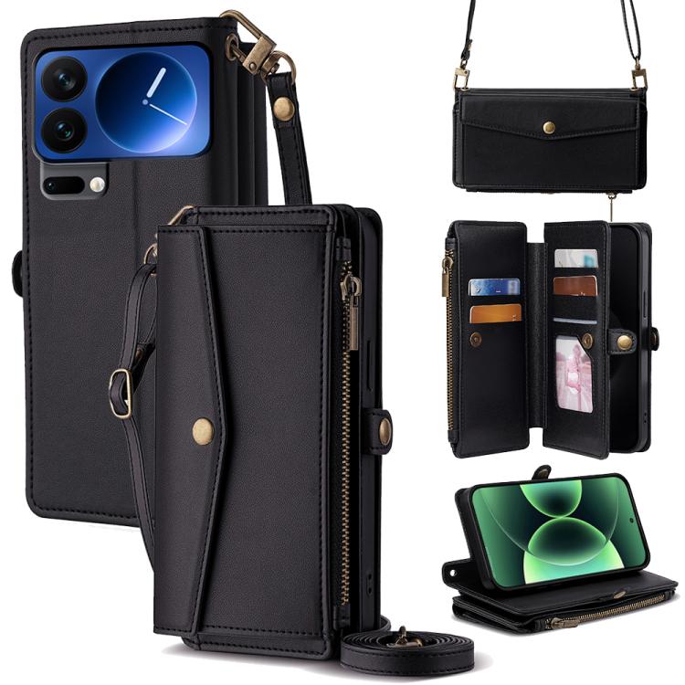 Zipper Wallet Side Buckle Crossbody Lanyard Leather Phone Case, For Xiaomi 17 Ultra, For Xiaomi 17 Pro Max, For Xiaomi 17 Pro, For Xiaomi 17