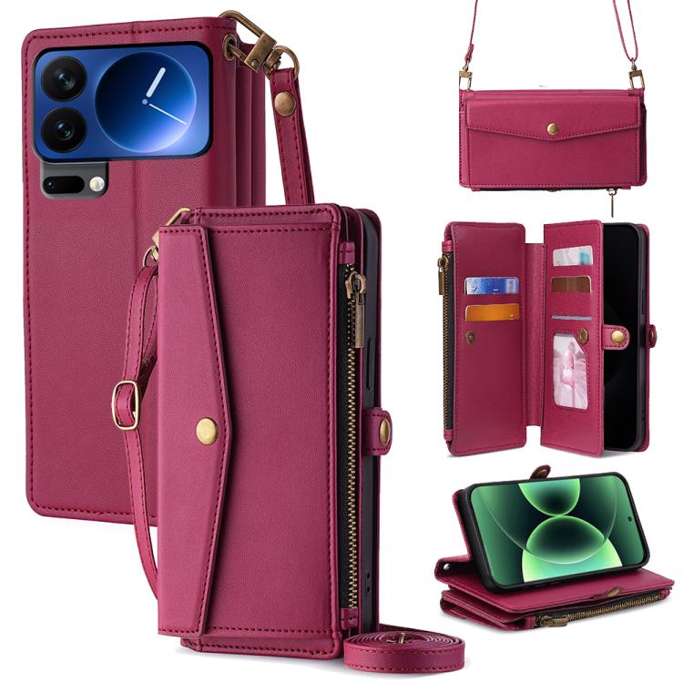 Zipper Wallet Side Buckle Crossbody Lanyard Leather Phone Case, For Xiaomi 17 Ultra, For Xiaomi 17 Pro Max, For Xiaomi 17 Pro, For Xiaomi 17