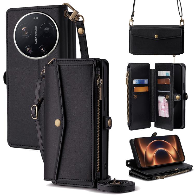 Zipper Wallet Side Buckle Crossbody Lanyard Leather Phone Case, For Xiaomi 17 Ultra, For Xiaomi 17 Pro Max, For Xiaomi 17 Pro, For Xiaomi 17