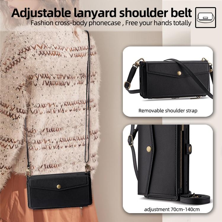Zipper Wallet Side Buckle Crossbody Lanyard Leather Phone Case, For Xiaomi 17 Ultra, For Xiaomi 17 Pro Max, For Xiaomi 17 Pro, For Xiaomi 17