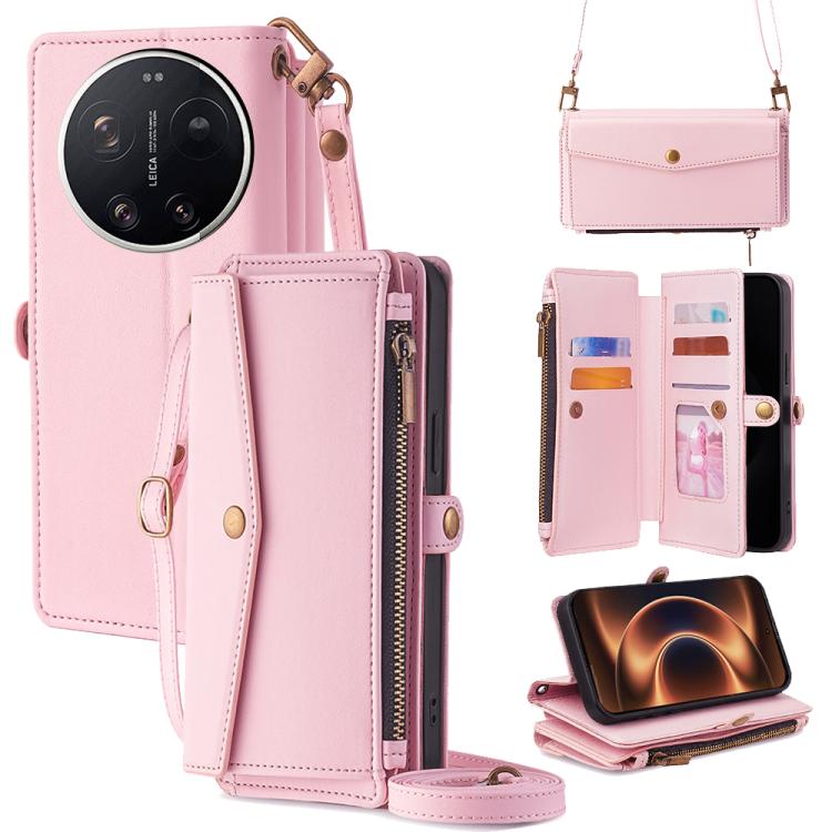 Zipper Wallet Side Buckle Crossbody Lanyard Leather Phone Case, For Xiaomi 17 Ultra, For Xiaomi 17 Pro Max, For Xiaomi 17 Pro, For Xiaomi 17