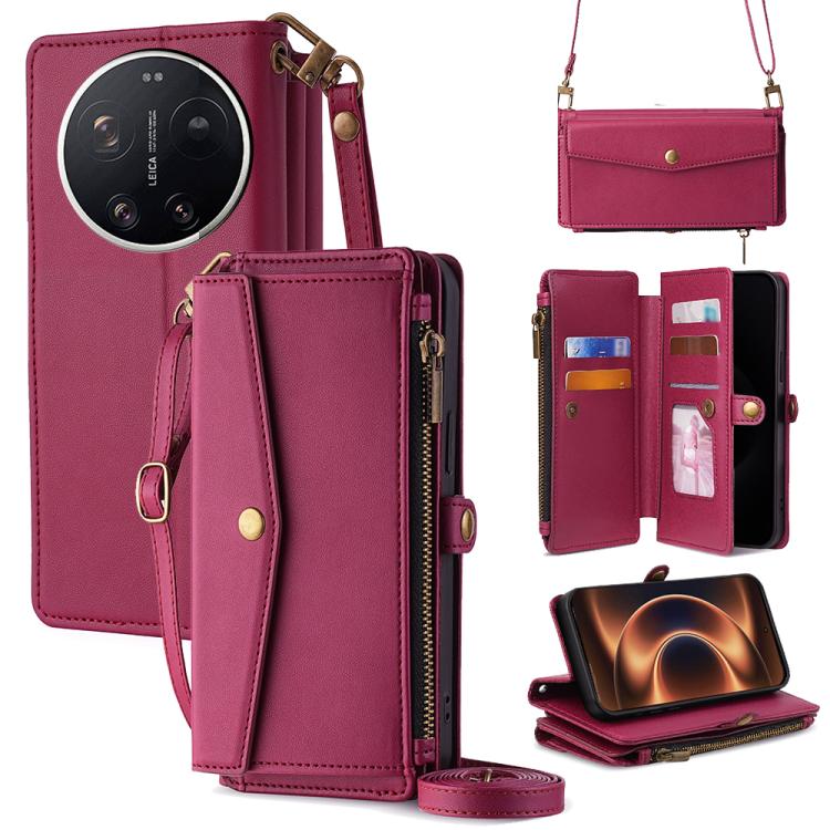 Zipper Wallet Side Buckle Crossbody Lanyard Leather Phone Case, For Xiaomi 17 Ultra, For Xiaomi 17 Pro Max, For Xiaomi 17 Pro, For Xiaomi 17
