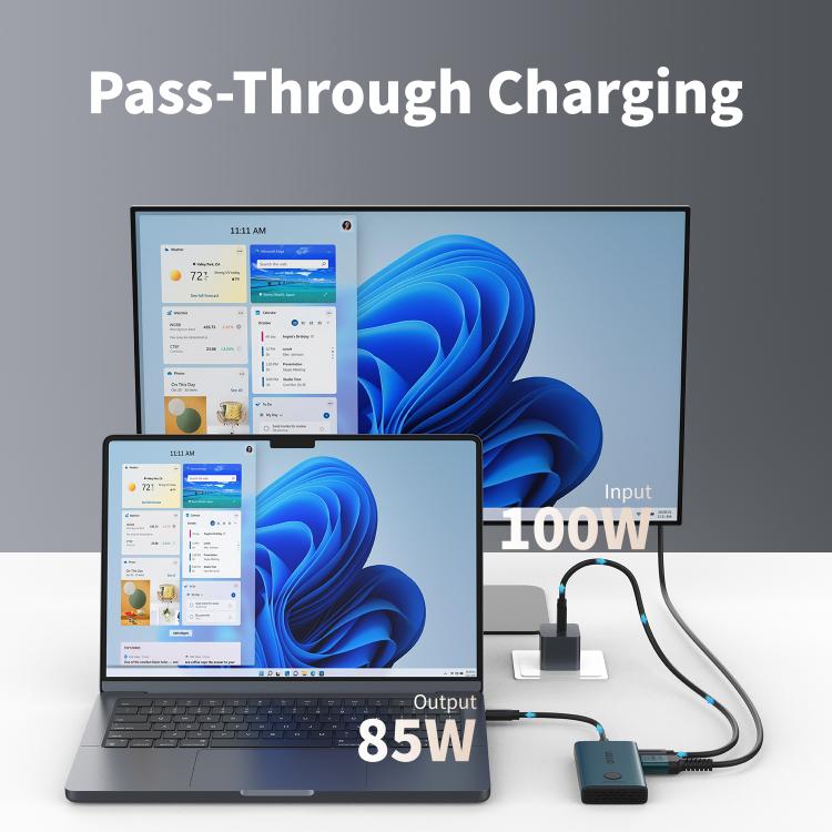 Onten UC935 USB-C / Type-C to DisplayPort, PD100W Portable DP Adapter with Instant Screen-Off, UC935