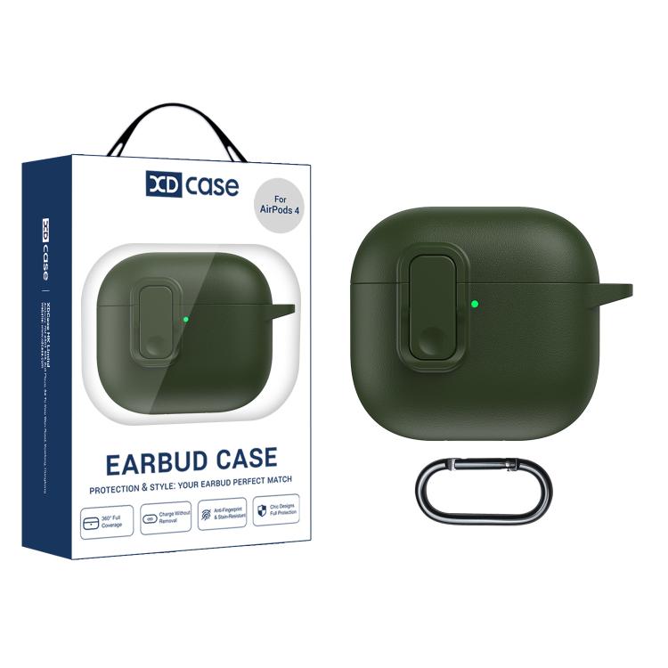 XDcase Faux Leather Texture Security Lock TPU Earbud Case, For AirPods Pro 3, For AirPods 4, For AirPods Pro 2 / 1