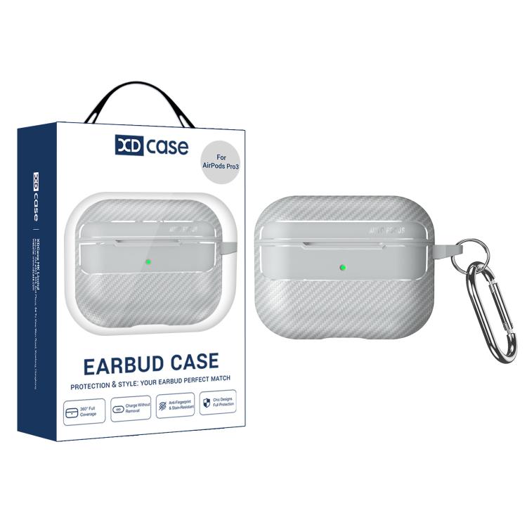 XDcase Carbon Fiber Texture Earbud Case with Hook, For AirPods Pro 3, For AirPods 4
