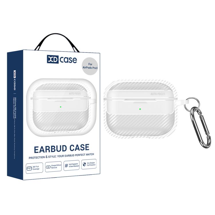 XDcase Carbon Fiber Texture Earbud Case with Hook, For AirPods Pro 3, For AirPods 4