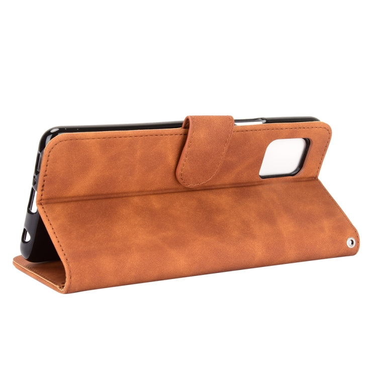 Solid Color Skin Feel Magnetic Buckle Horizontal Flip Calf Texture PU Leather Case with Holder & Card Slots & Wallet, For LG Q92 5G, For OPPO F17