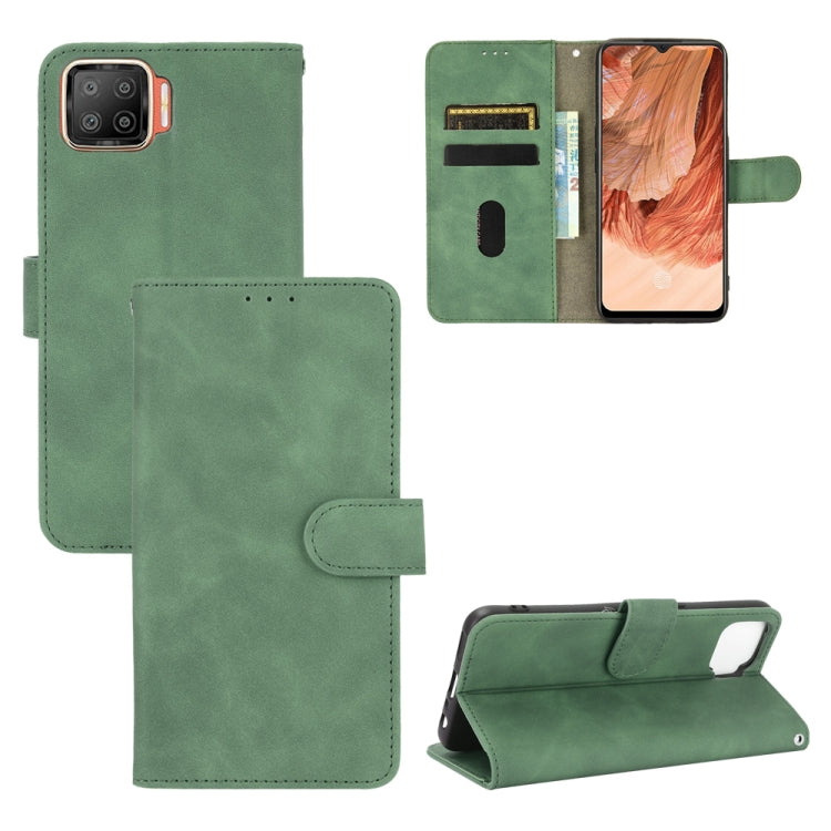 Solid Color Skin Feel Magnetic Buckle Horizontal Flip Calf Texture PU Leather Case with Holder & Card Slots & Wallet, For LG Q92 5G, For OPPO F17