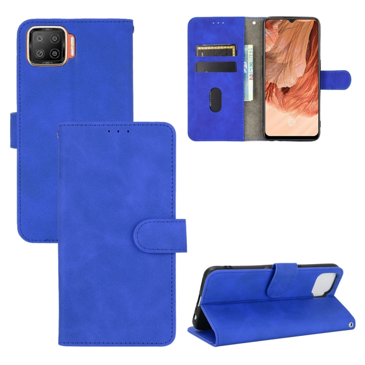 Solid Color Skin Feel Magnetic Buckle Horizontal Flip Calf Texture PU Leather Case with Holder & Card Slots & Wallet, For LG Q92 5G, For OPPO F17