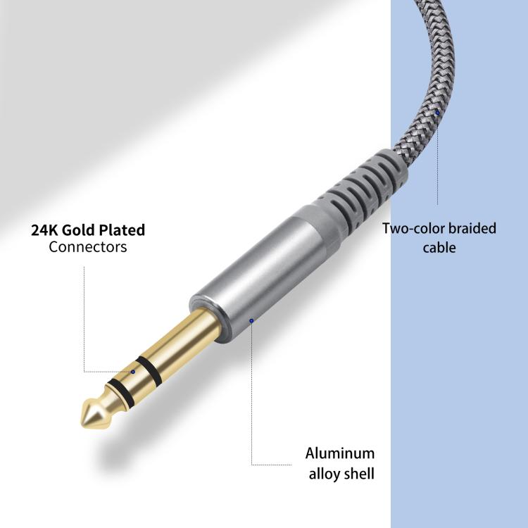 6.35mm 1/4 inch TRS Male to Female Stereo Extension Cable, 2m, 3m, 4.5m, 6m