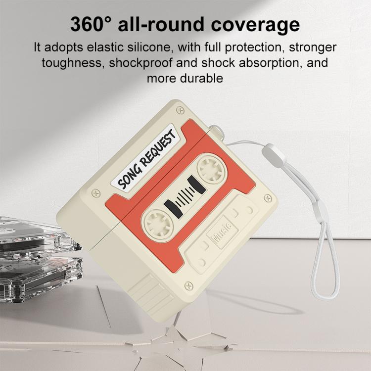 XDcase Retro Cassette Style Silicone Earbuds Case, For AirPods Pro 3, For AirPods 4, For AirPods Pro 2