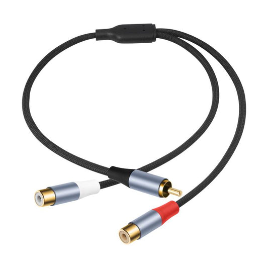 8004MFF RCA Male to 2 RCA Female Y-shaped Splitter Audio Cable, 8004MFF