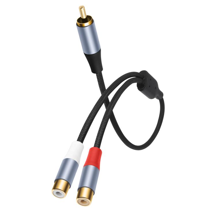 8004MFF RCA Male to 2 RCA Female Y-shaped Splitter Audio Cable, 8004MFF
