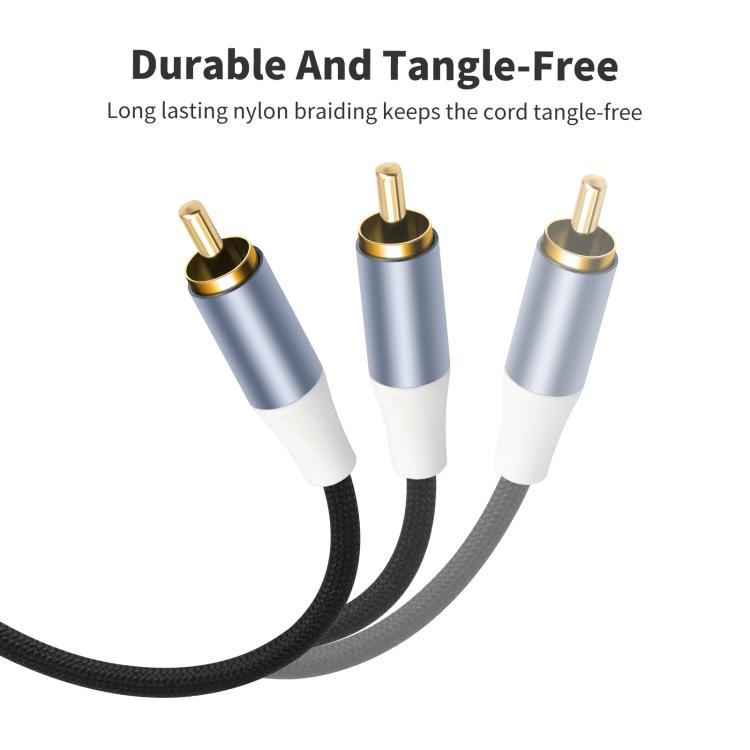8004MMF RCA Female to 2 RCA Male Y-shaped Splitter Audio Cable, 8004MMF
