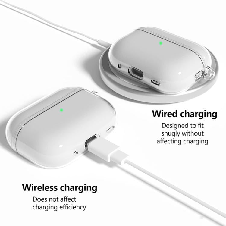 XDcase Transparent TPU Earbud Protective Case with Carabiner, For AirPods 5 / 4, For AirPods Pro 3, For AirPods Pro 2 / 1