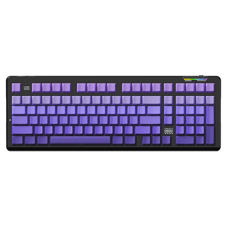 LINGBAO K98 101 Keys Triple-mode Wireless Game Keyboard, Black Pink-Flower Field Axis, Black Red-Red Rabbit Axis, Blackberry Powder-Red Rabbit Axis Pro, Blackberry Powder-Glazed Tile Axis, White Purple-Flower Field Axis, Purple-Red Rabbit Axis Pro     ...
