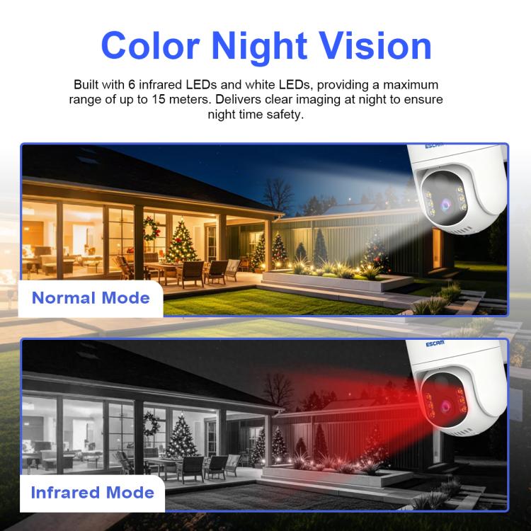 ESCAM QFS71 4G 3MP IP66 Wireless Security Camera System with Solar Panel, European Version, American Version