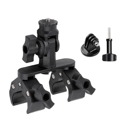 Universal Action Camera Bicycle Handlebar Double-Crab Clamp, With Adapter & Screw, Single Clamp, With Extension Rod & Adapter & Screw, With Extension Rod