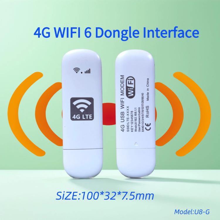U8-G 4G UFI WiFi6 Dongle Wireless SIM Card Router, US Version