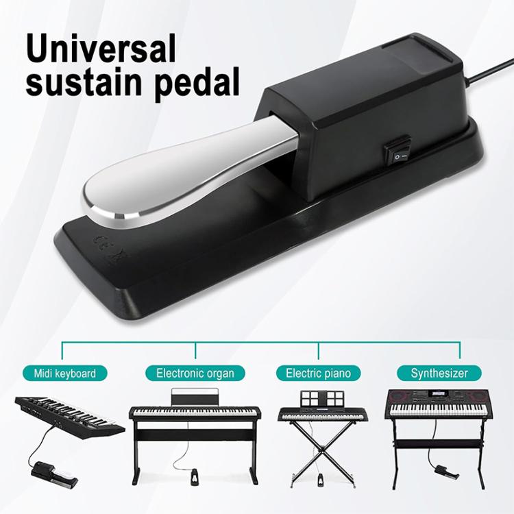 6.35mm Connector Piano Sustain Pedal MIDI Synthesizer Pedal, Cable Length: 1.85m, Cable Length: 1.85m