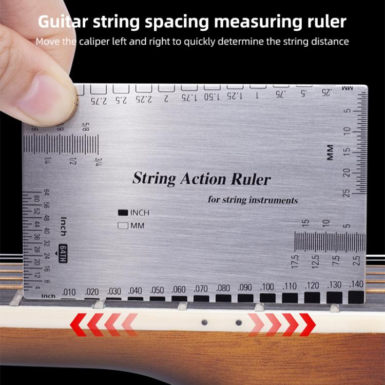Stainless Steel Guitar String Action Ruler Gauge
