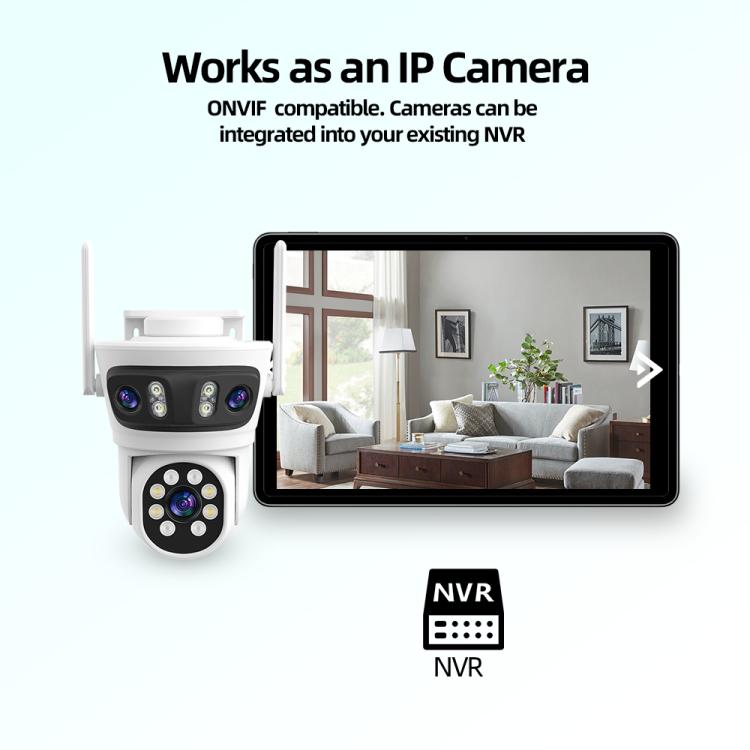 RH-TC3L 3MP Triple Lens HD Outdoor PTZ Security Dome Camera, EU Plug, US Plug, UK Plug, AU Plug
