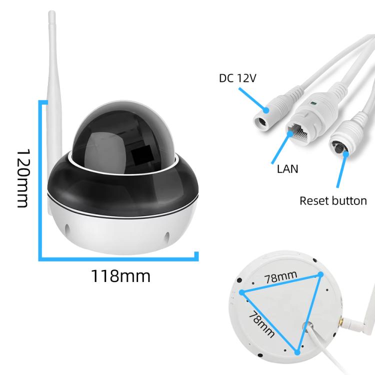 RH-D05 5MP 5X Optical Zoom PoE & Wi-Fi Outdoor Dome Security Camera, RH-D05