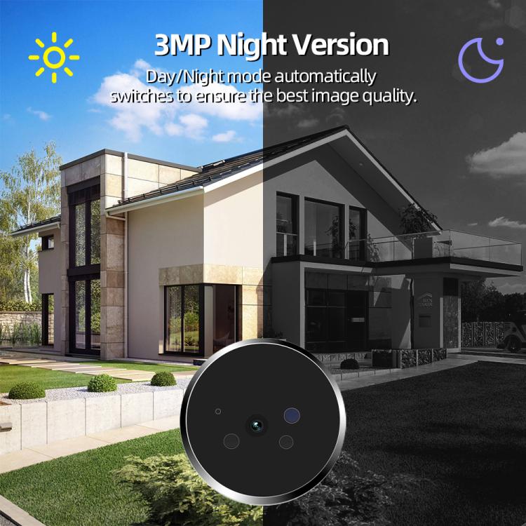 RH-PD9 4.3 inch HD Screen Microwave Radar Motion Detection Peephole WiFi Video Doorbell, RH-PD9