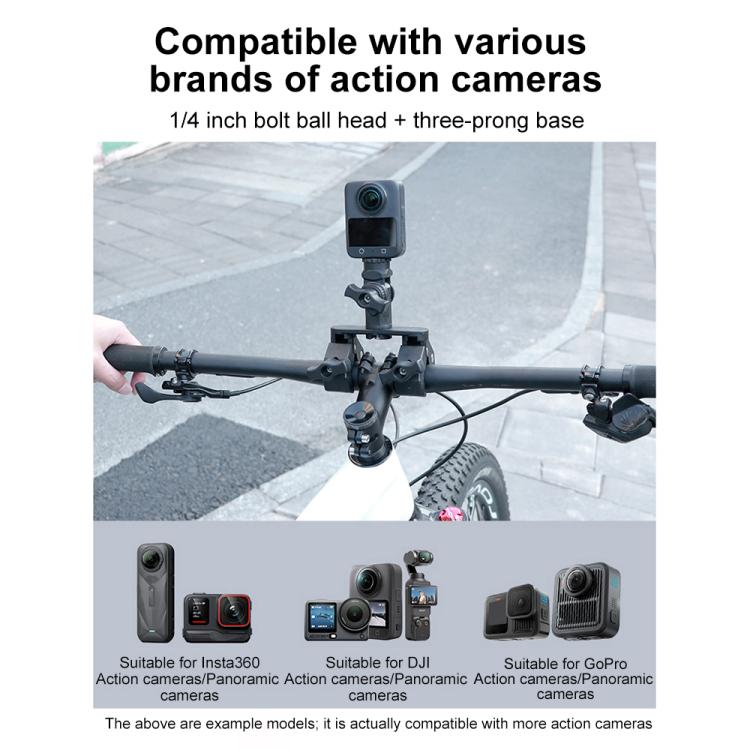 Universal Action Camera Bicycle Handlebar Clamp Holder Extension Rod, With Rod & Dual-Leg Crab & Dual-Head Crab Clamp, With 2 x  Dual-Head-Crab Clamp, With Rod & Dual-Head-Crab & Single-Crab Clamp